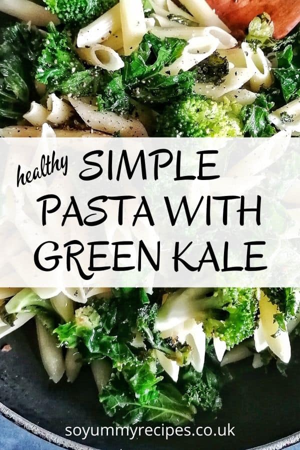 penne pasta with kale and broccoli