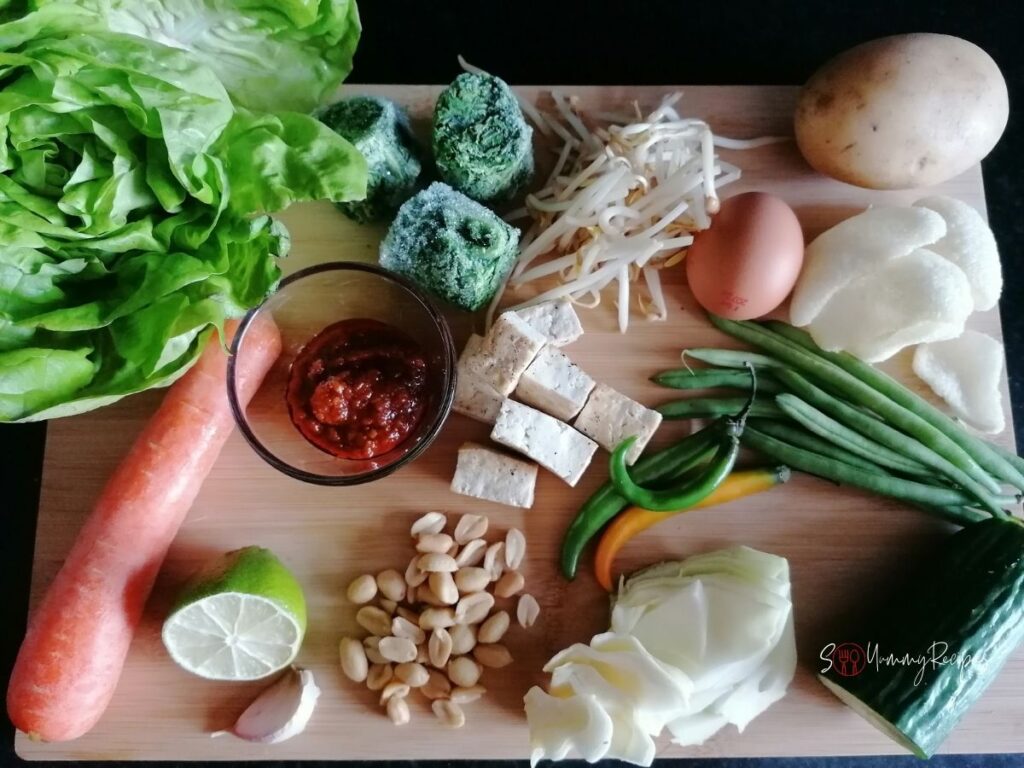 Ingredients to make gado-gado