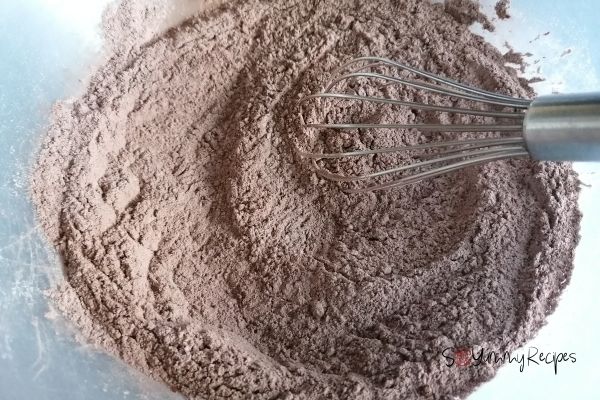 a mixture of flour and cocoa powder