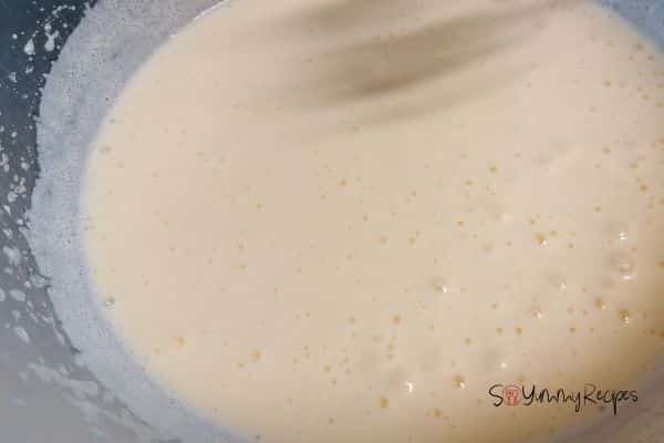 a mixture of eggs and sugar