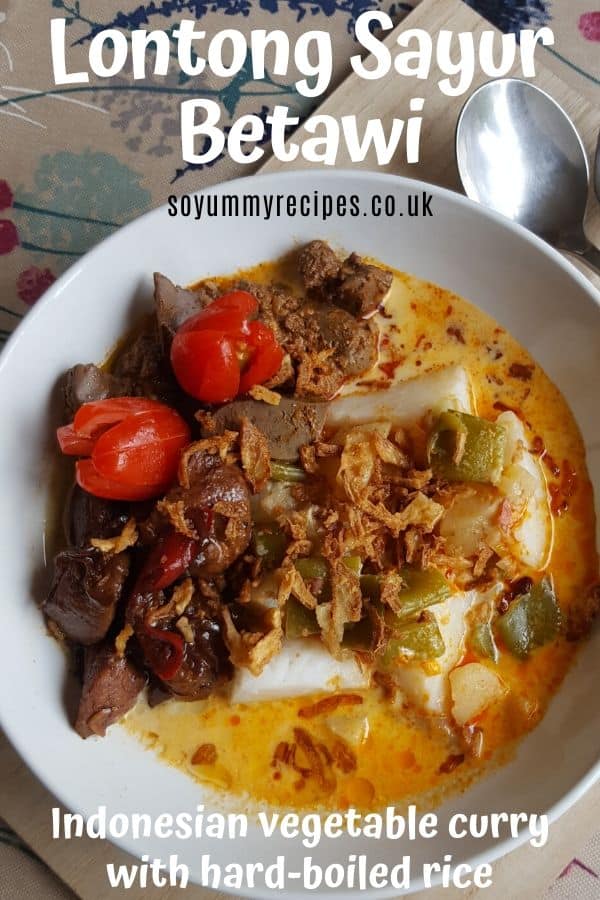 Lontong Sayur with overlay text.