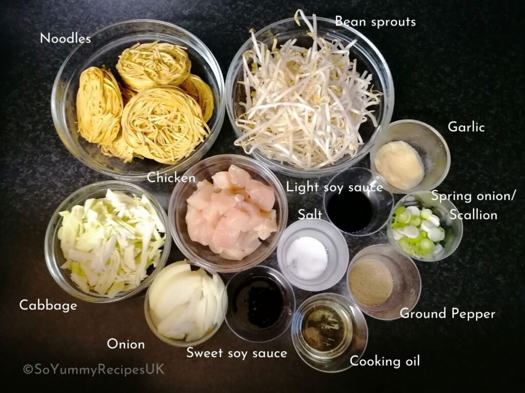 ingredients for mie goreng