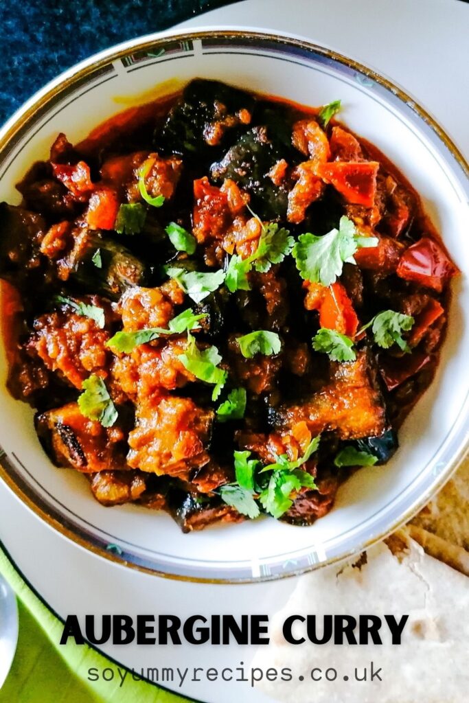 a dish of aubergine curry