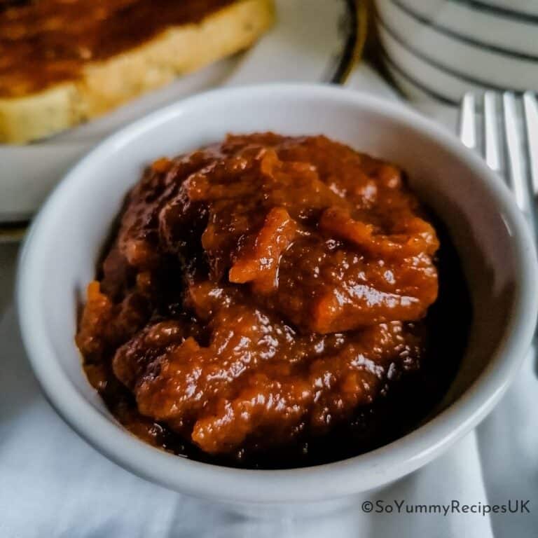 a bowl of apple jam