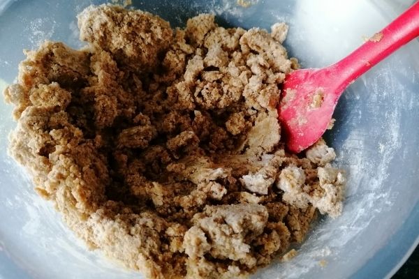 mixing the cookie dough
