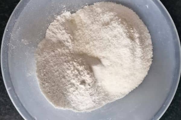 glutinous rice flour and desiccated coconut