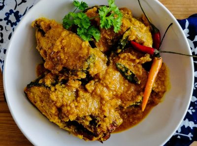 Ikan Pesmol (Indonesian Fish Dish in Yellow Pickled Spices)