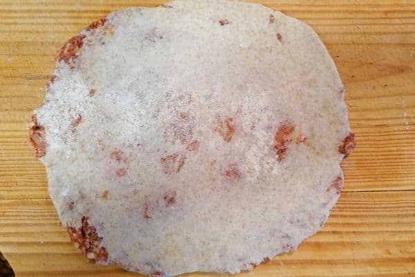 flatten roti with minced meat for keema paratha