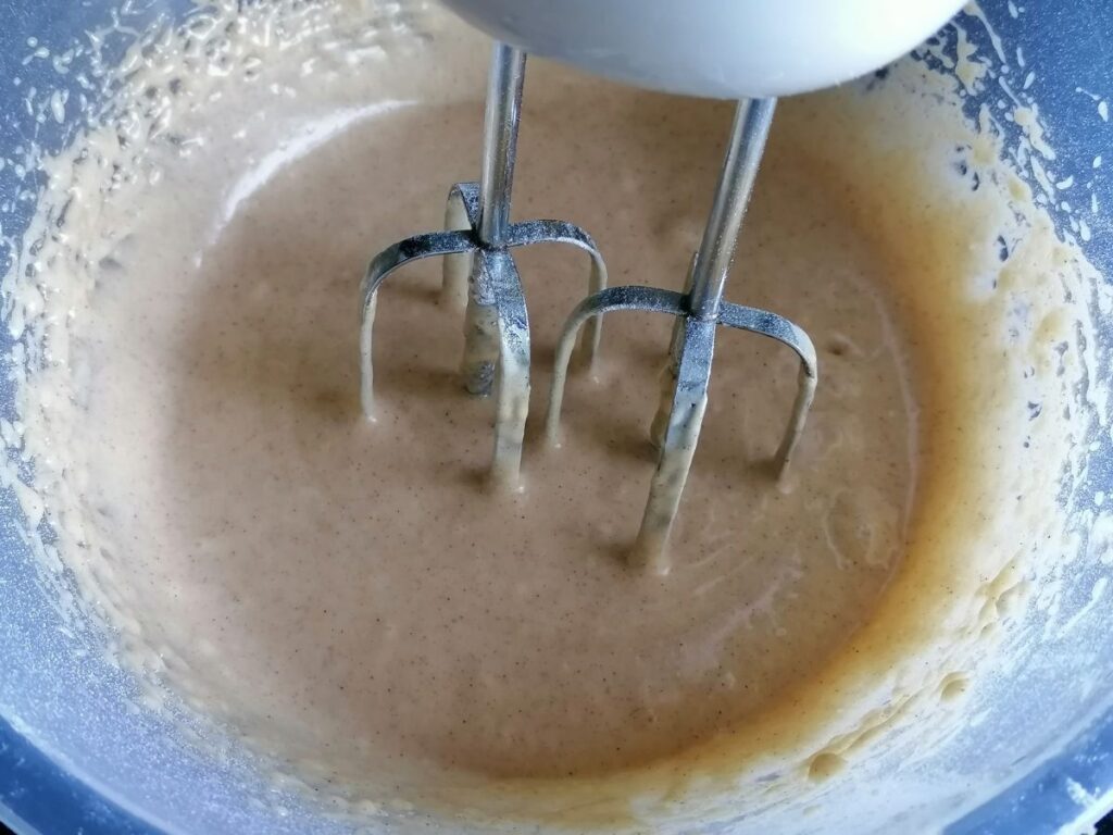 cupcake batter with handheld mixer