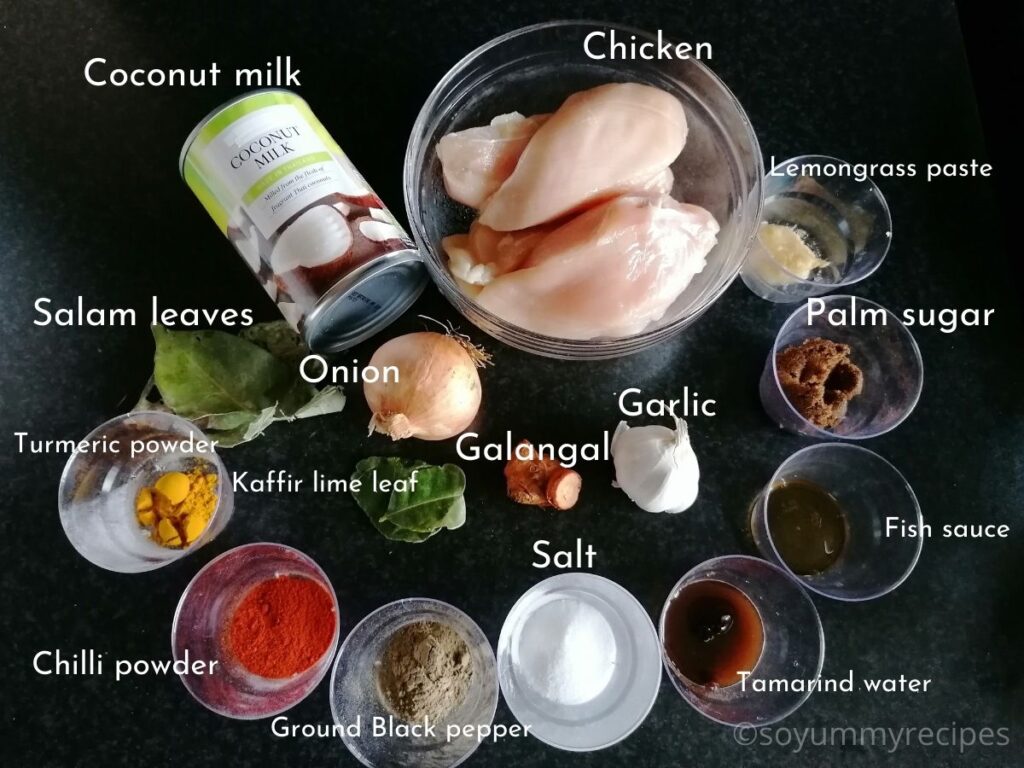 ingredients for Balinese spicy shredded chicken - Ayam Suwir Bumbu Bali