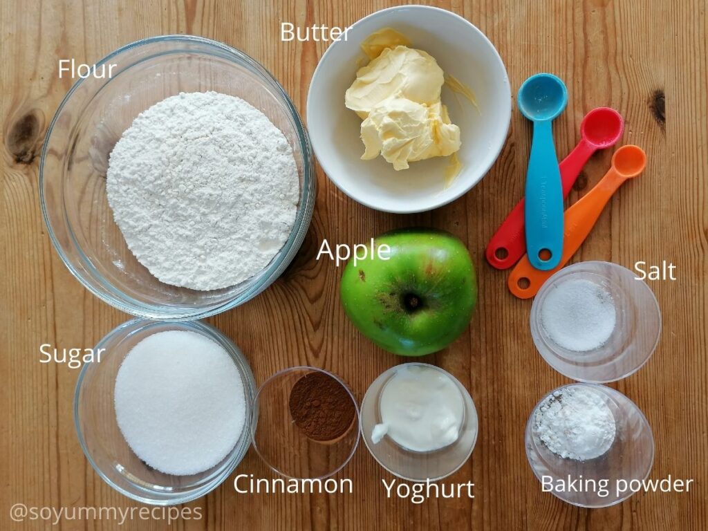 ingredients for apple cupcakes