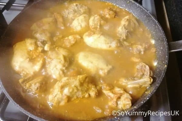 cooking chicken karahi