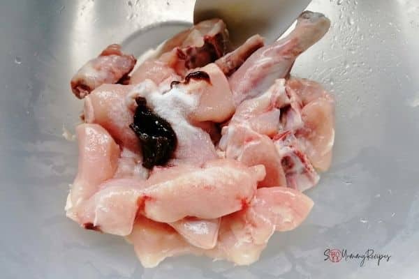 raw chicken with tamarind and salt