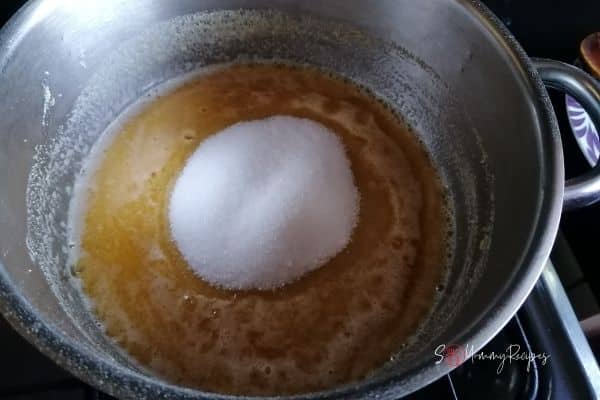 sugar on semolina mixed with butter