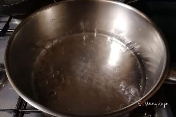 boiling water in a pan