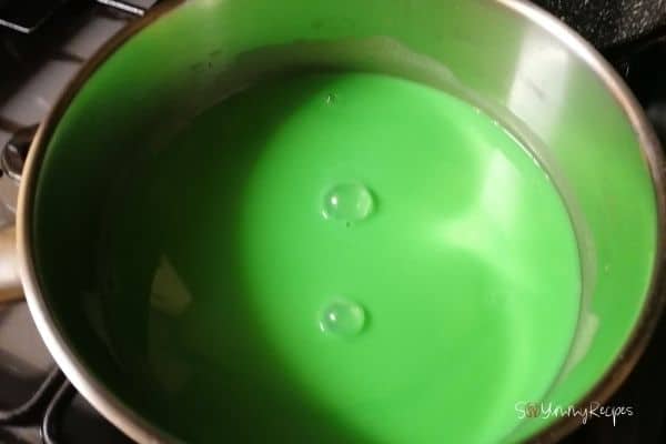 green batter in a pan