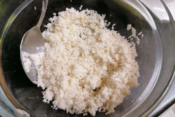 soaked and drained rice 
