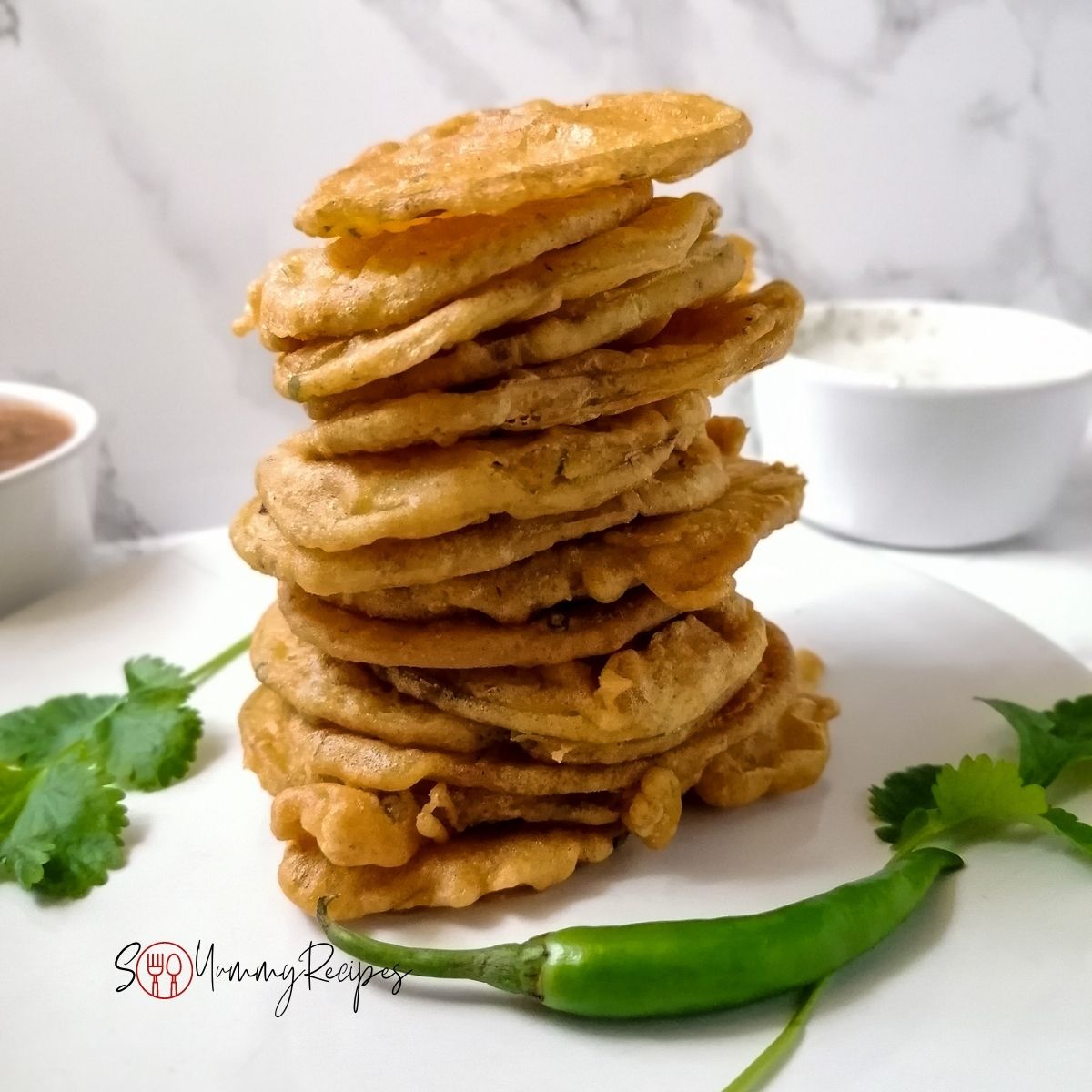 a pile of potato pakora