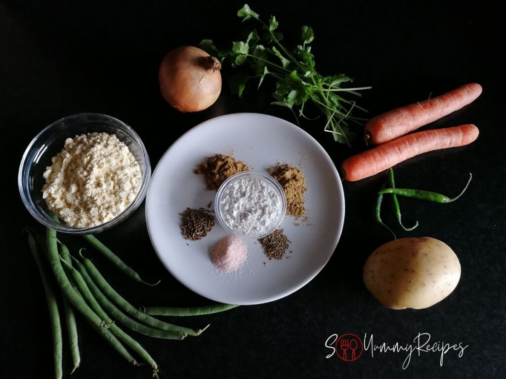 ingredients for vegetable pakora