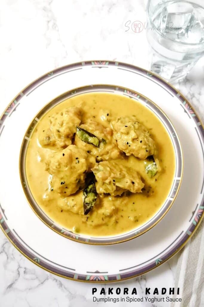 kadhi pakora with overlay text