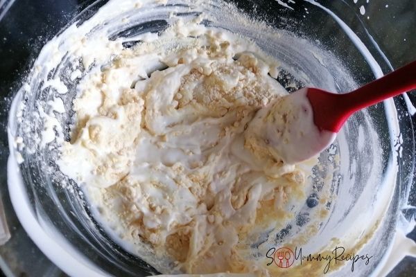 gram flour mixed with yoghurt