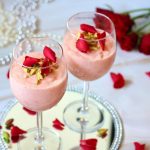 2 glasses of Rose and Pistachio Firni.