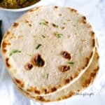a few naan breads stacked together