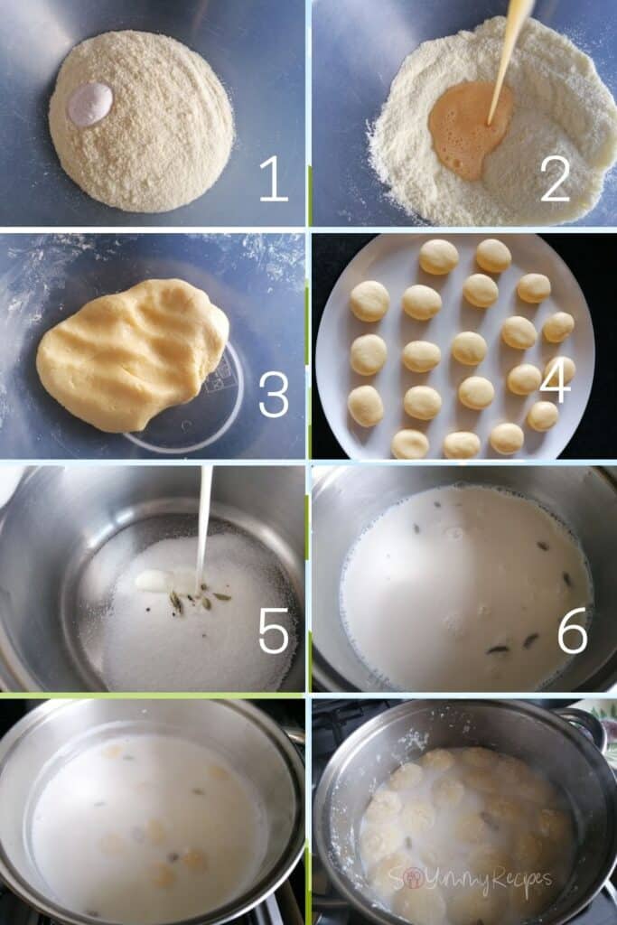 a photo collage of how to make rasmalai