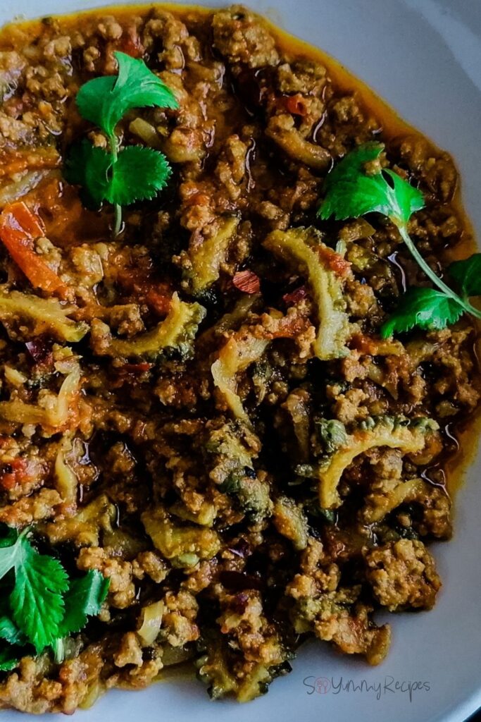 Keema Karela - Minced Meat With Bitter Gourd Curry
