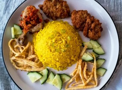 Nasi Kuning Recipe: Indonesian Yellow Rice in Fragrant Coconut Milk and Turmeric