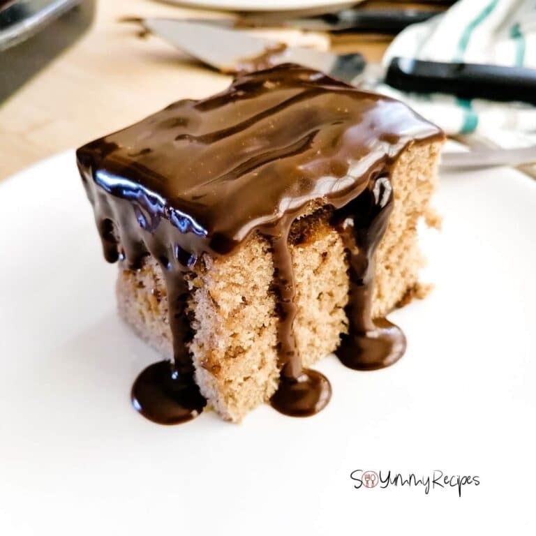 A piece of sticky toffee pudding