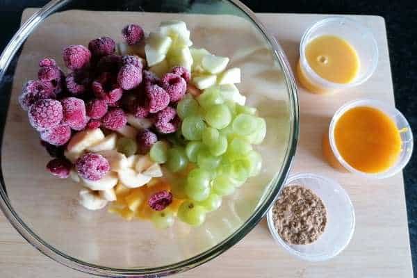 ingredients for fruit chaat Pakistani style