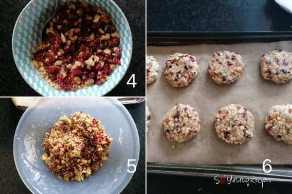photo collage of making muesli cookies