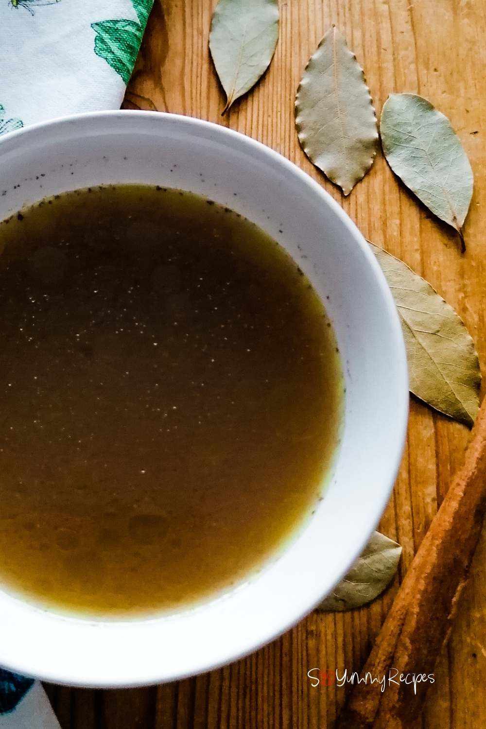 A bowl of Yakhni - Pakistani mutton bone soup.