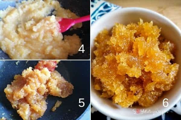 photo collage of making pineapple jam.