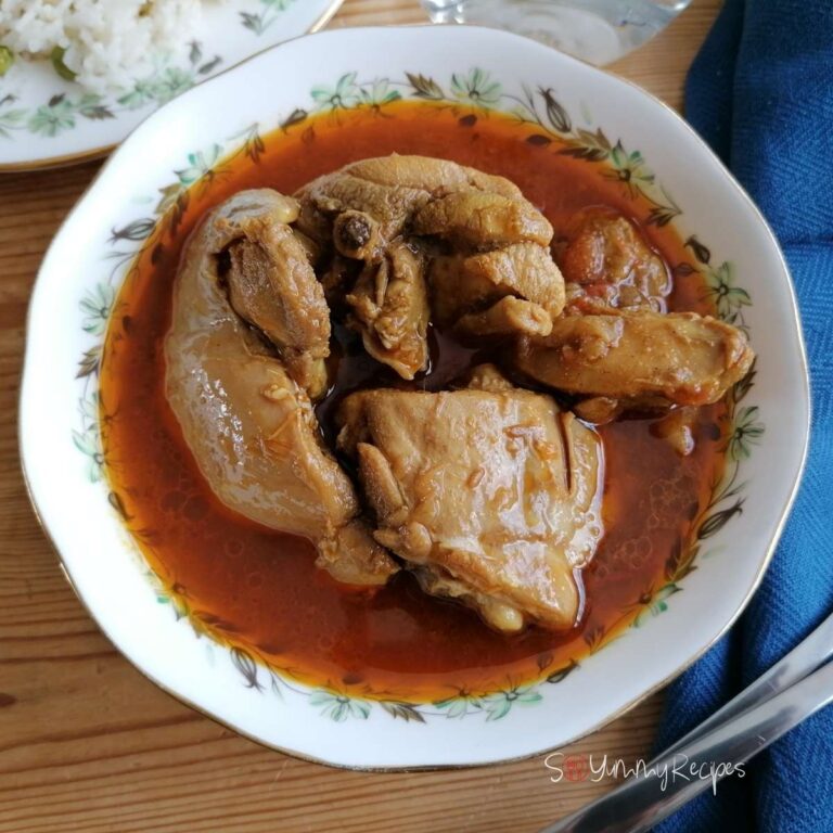 A round bowl of chicken shorba - the Pakistani style chicken curry with soup.