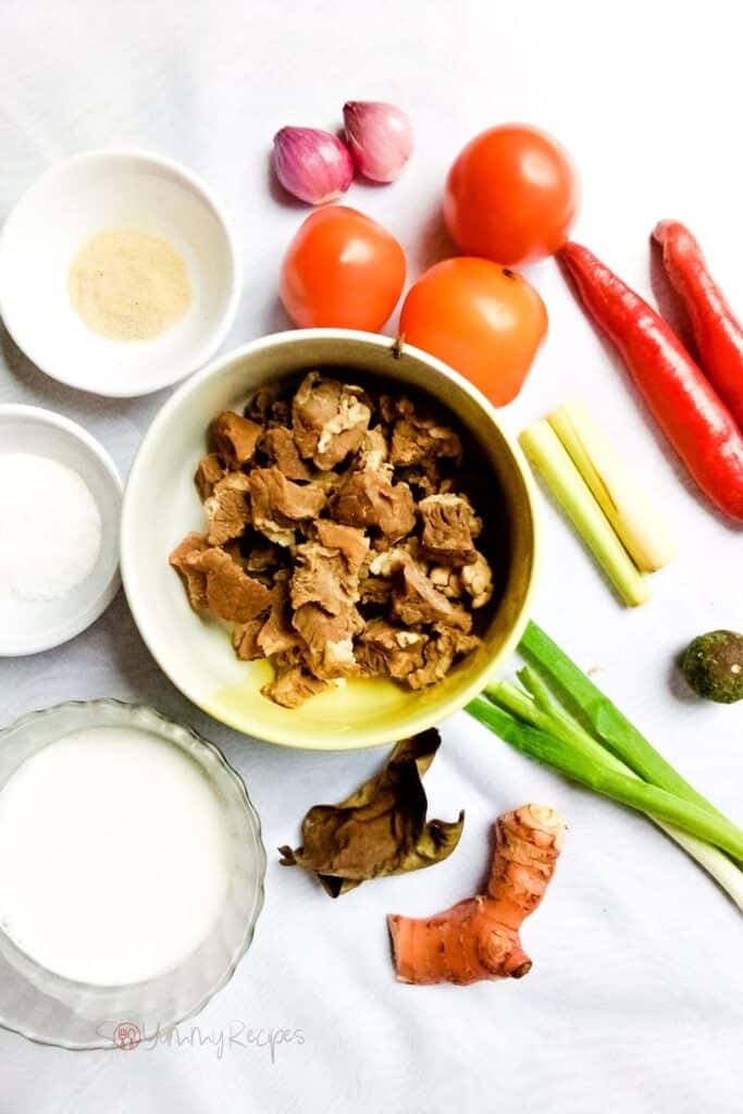 ingredients for soto betawi.