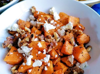 Air Fry Butternut Squash With Feta Cheese