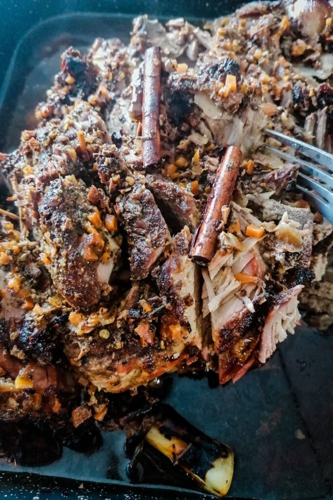Slow roasted lamb shoulder.