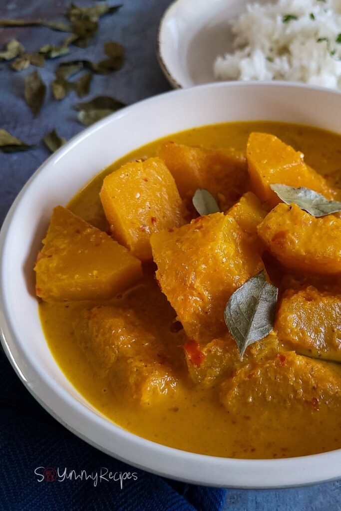 A close-up picture of butternut squash curry.