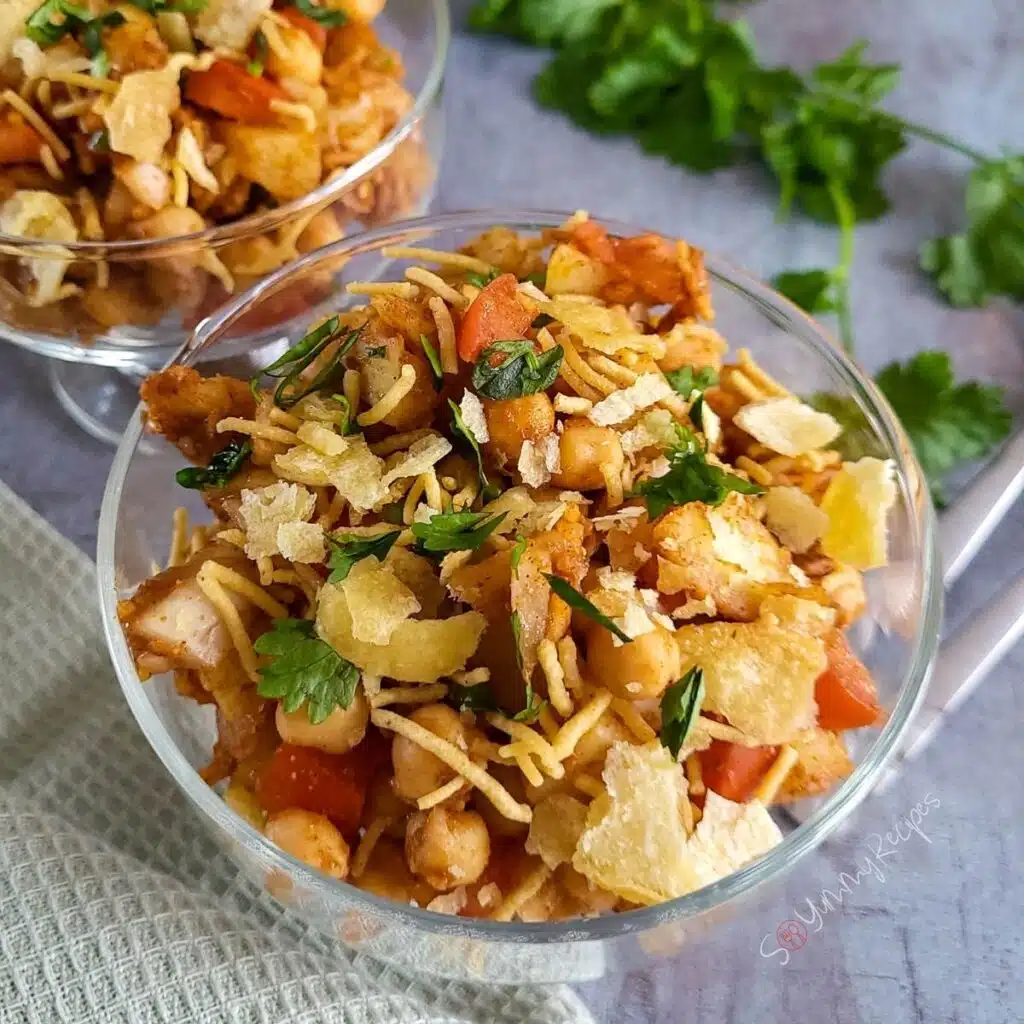 Chana Chaat the Pakistani savoury chickpea snack.