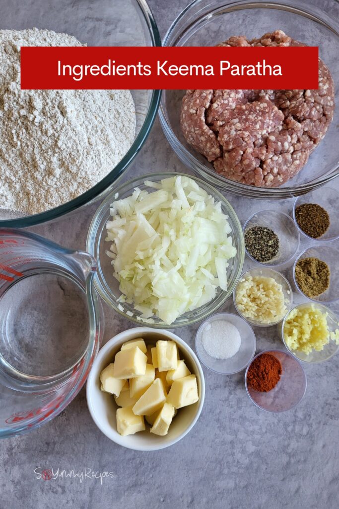 Ingredients for keema paratha.