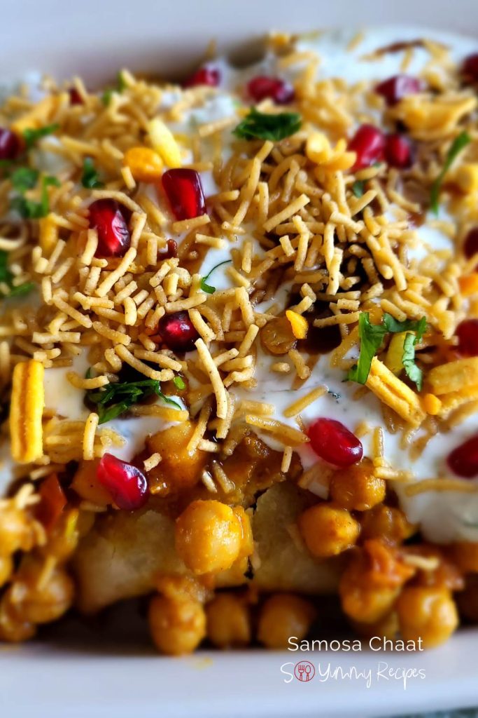 Pakistani samosa chaat.