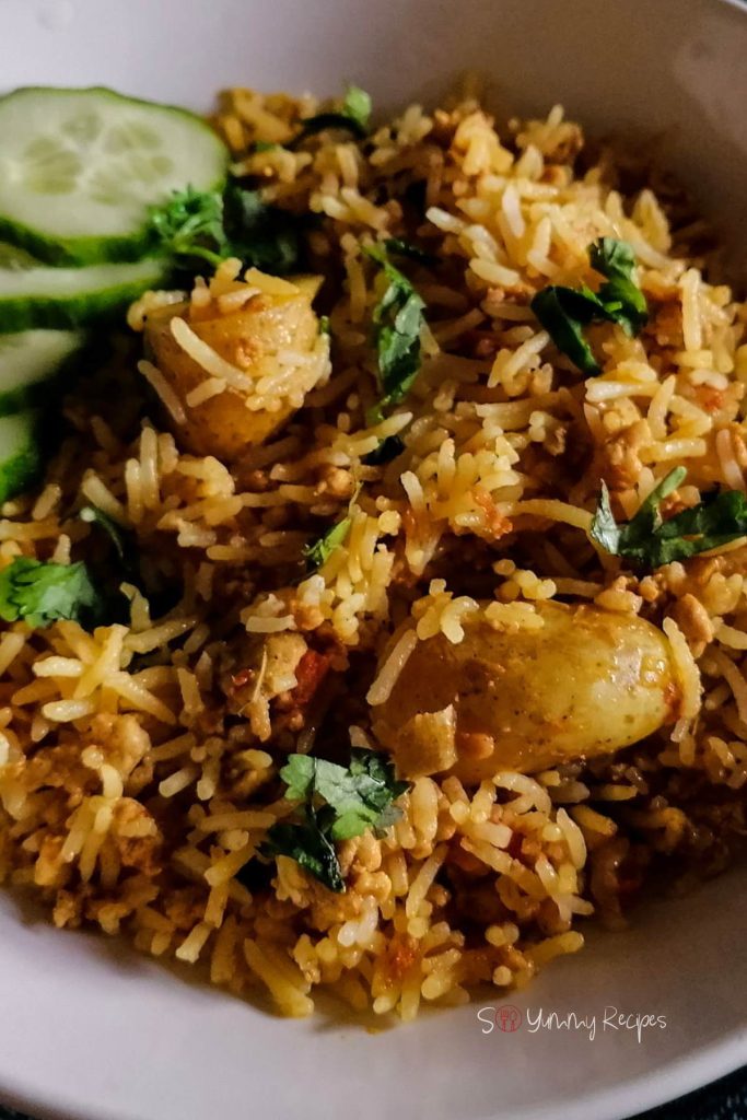 Pakistani chicken biryani.