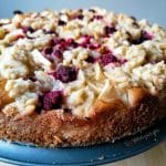 Dessert - apple and blackberry crumble cake.