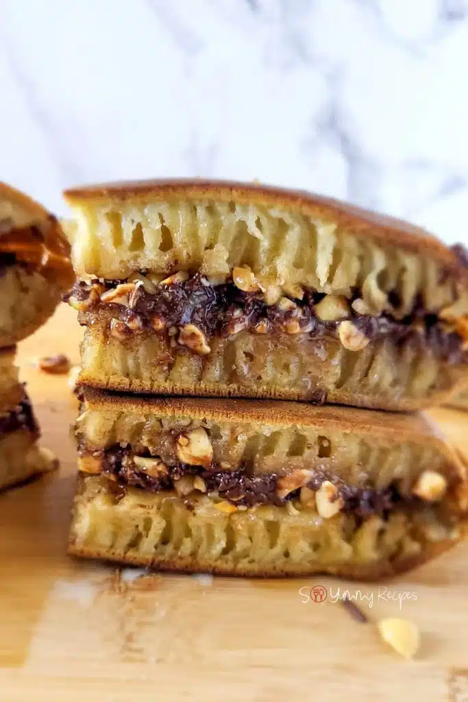 Indonesian martabak manis the thick sweet pancake.