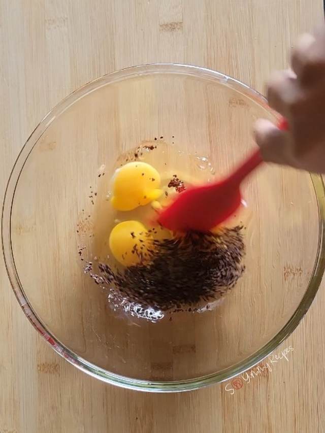 eggs and coffee granules.