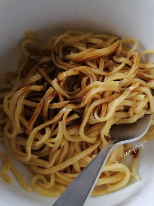 noddles with soy sauce.
