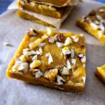 Pumpkin fudge with sweetened condensed milk.