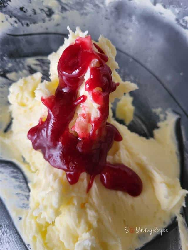 buttercream with raspberry jam.